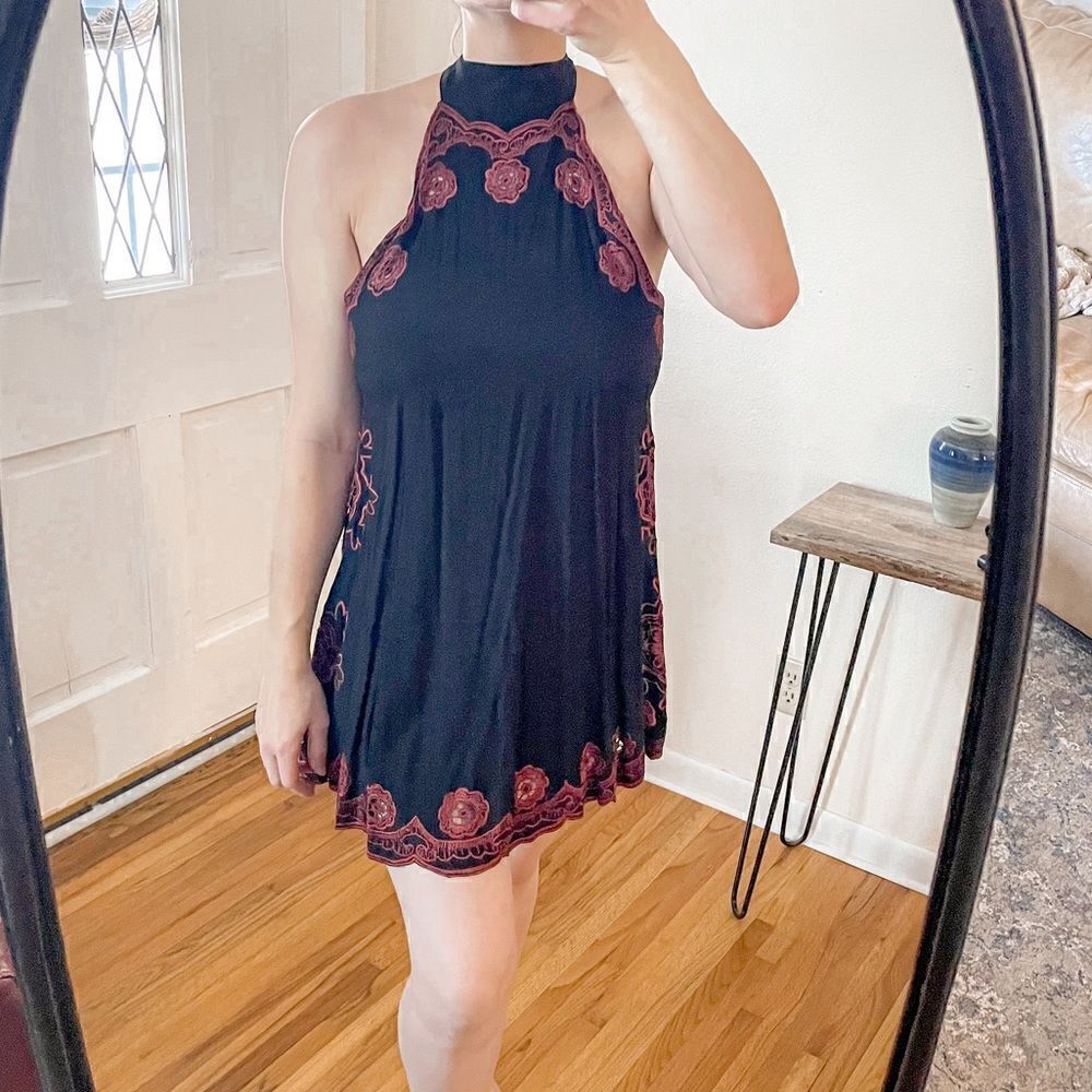 Cleobella Raquel Mini Dress Embroidered in Black S